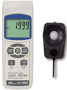 Lutron Lx-1128SD LIGHT METER + type K/J Temp
