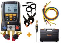 Testo 557 digital manifold kit - with Bluetooth® and set of 4 filling tubes